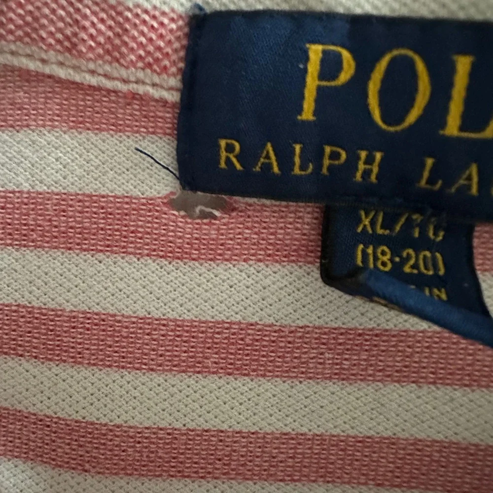 Polo Ralph Lauren Kids XL Boys Striped‎ Short Sleeve Polo Shirt Red White